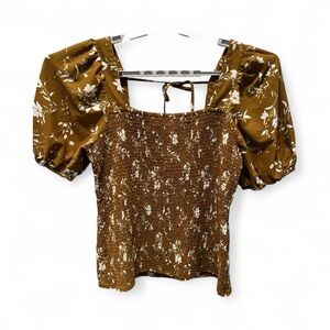 Sexy Floral Smocked Women's Top, Sz X .